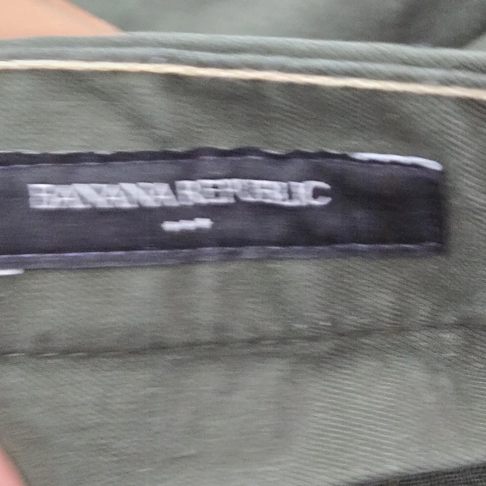 Banana Republic Men Pants‎ 33X32 Green Chino Twill Lived-In Skinny Fit